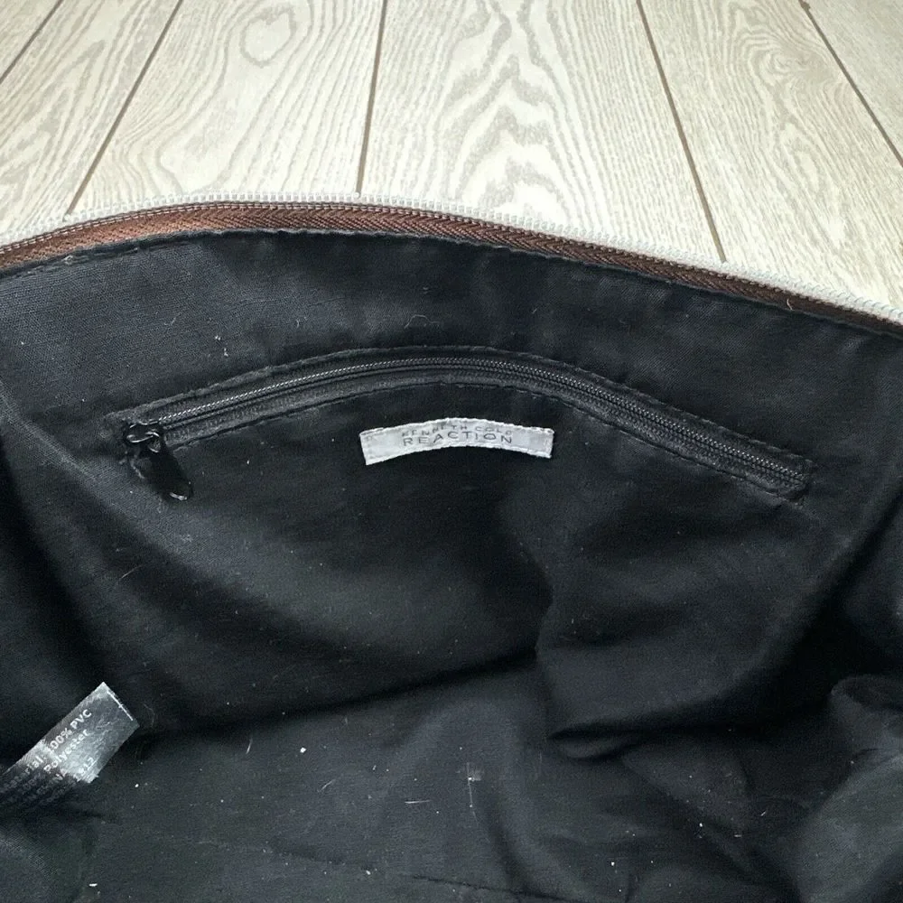 Kenneth Cole Reaction‎ Crocodile Dome Satchel Purse Bag Brown